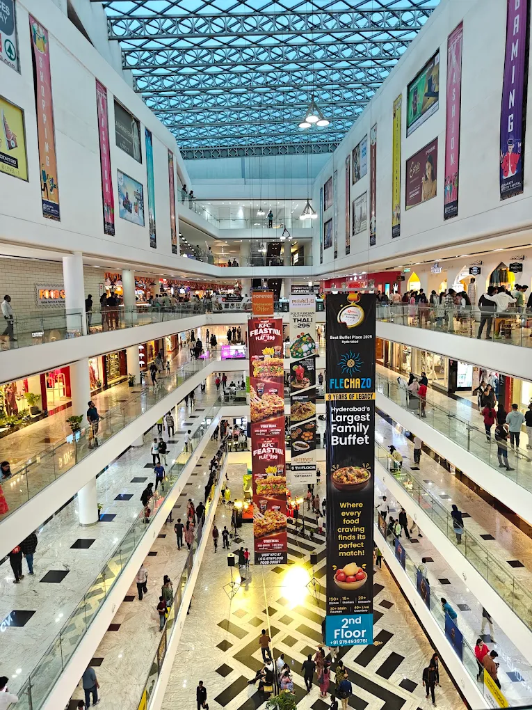 AMB Mall Hyderabad exterior view showing the grand entrance and modern architecture of Sarath City Capital Mall
